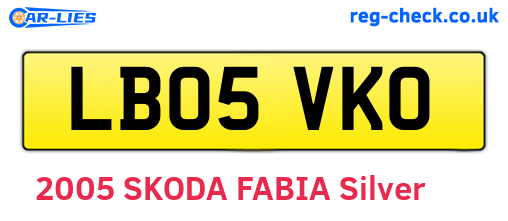 LB05VKO are the vehicle registration plates.