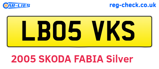 LB05VKS are the vehicle registration plates.