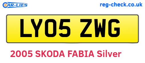 LY05ZWG are the vehicle registration plates.