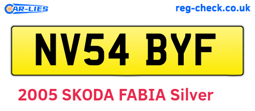 NV54BYF are the vehicle registration plates.