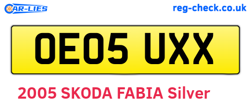 OE05UXX are the vehicle registration plates.