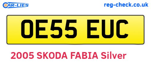OE55EUC are the vehicle registration plates.