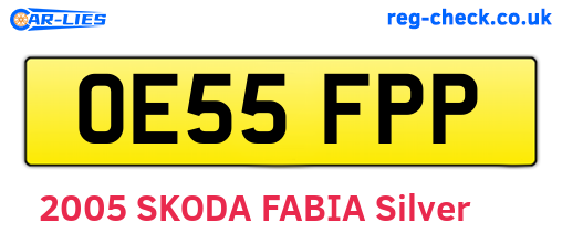 OE55FPP are the vehicle registration plates.