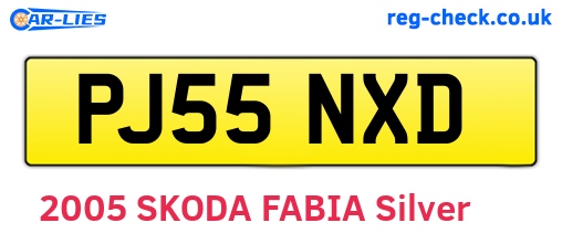 PJ55NXD are the vehicle registration plates.