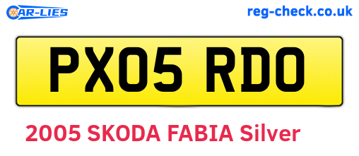 PX05RDO are the vehicle registration plates.