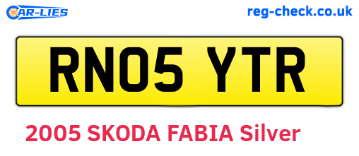 RN05YTR are the vehicle registration plates.