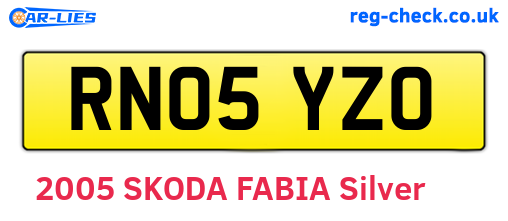 RN05YZO are the vehicle registration plates.