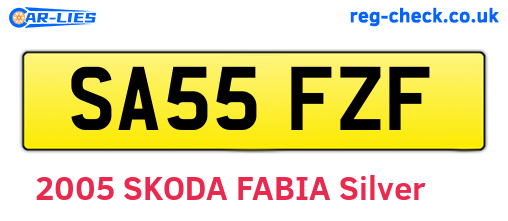 SA55FZF are the vehicle registration plates.