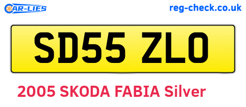 SD55ZLO are the vehicle registration plates.