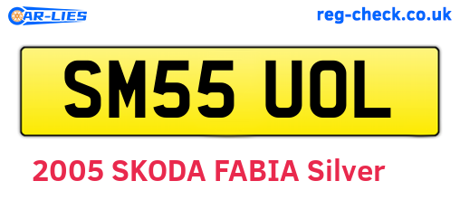 SM55UOL are the vehicle registration plates.