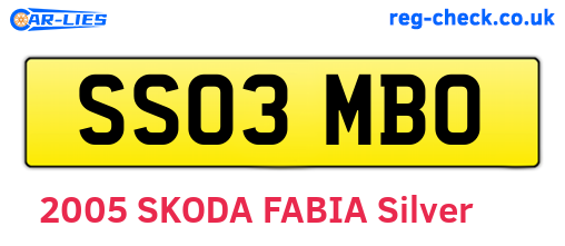 SS03MBO are the vehicle registration plates.