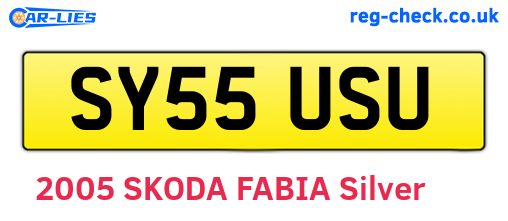 SY55USU are the vehicle registration plates.