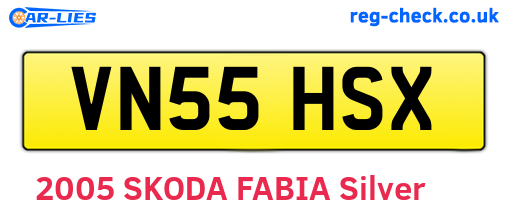 VN55HSX are the vehicle registration plates.