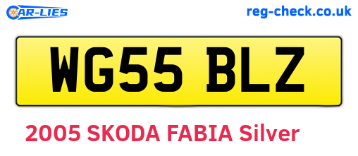 WG55BLZ are the vehicle registration plates.