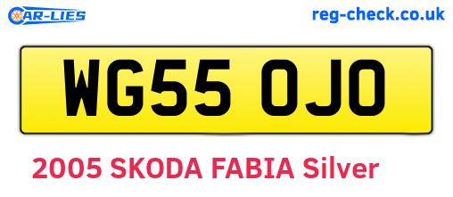 WG55OJO are the vehicle registration plates.