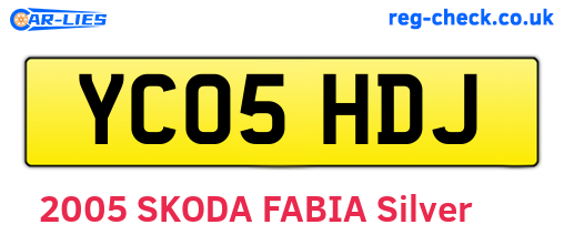 YC05HDJ are the vehicle registration plates.