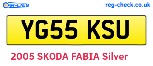 YG55KSU are the vehicle registration plates.