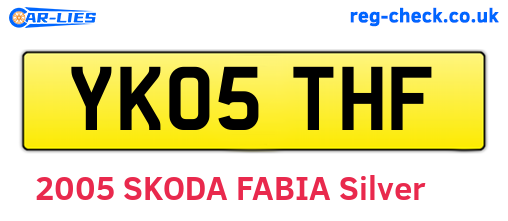 YK05THF are the vehicle registration plates.