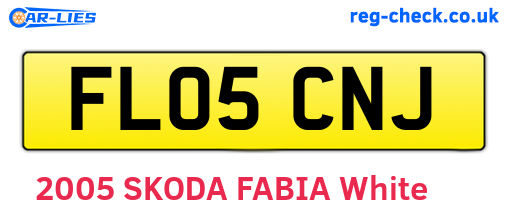 FL05CNJ are the vehicle registration plates.