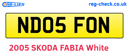 ND05FON are the vehicle registration plates.
