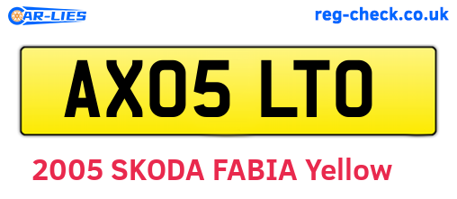 AX05LTO are the vehicle registration plates.