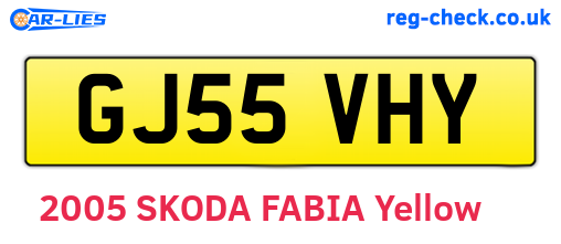 GJ55VHY are the vehicle registration plates.