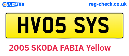 HV05SYS are the vehicle registration plates.