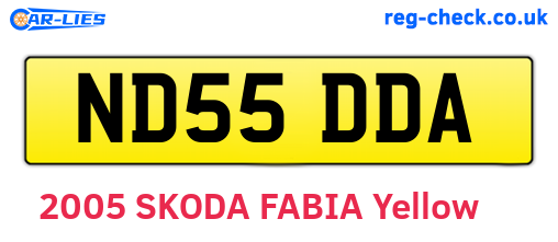 ND55DDA are the vehicle registration plates.