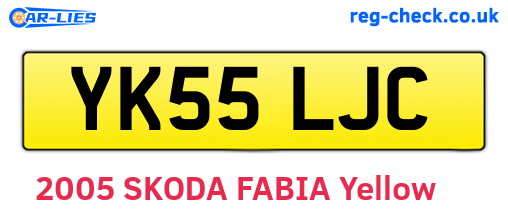 YK55LJC are the vehicle registration plates.