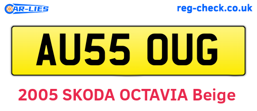 AU55OUG are the vehicle registration plates.