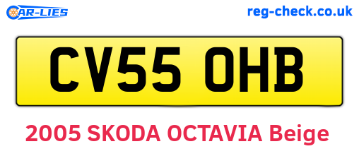 CV55OHB are the vehicle registration plates.
