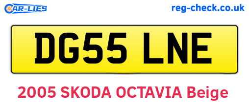 DG55LNE are the vehicle registration plates.