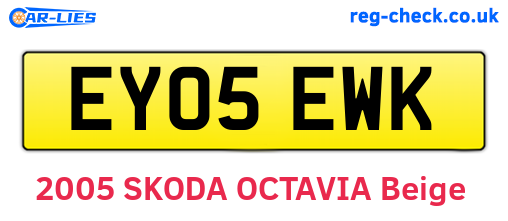 EY05EWK are the vehicle registration plates.