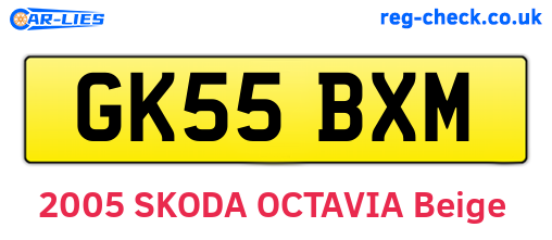 GK55BXM are the vehicle registration plates.