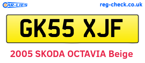 GK55XJF are the vehicle registration plates.