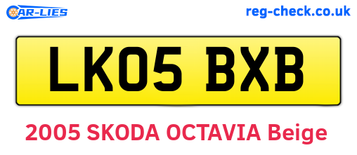 LK05BXB are the vehicle registration plates.