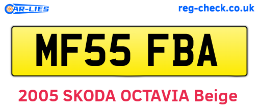 MF55FBA are the vehicle registration plates.