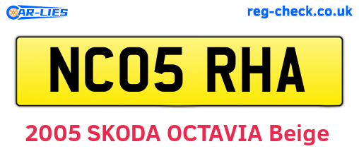 NC05RHA are the vehicle registration plates.
