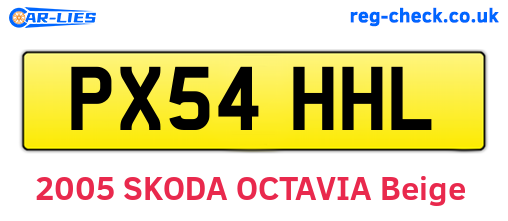 PX54HHL are the vehicle registration plates.