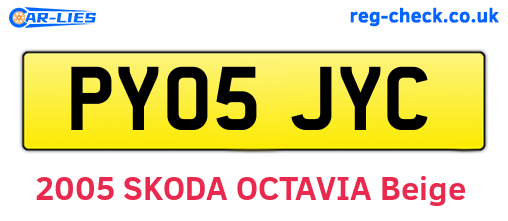PY05JYC are the vehicle registration plates.