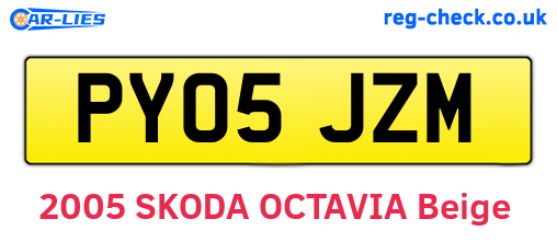 PY05JZM are the vehicle registration plates.
