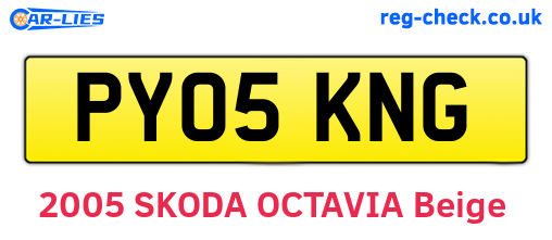 PY05KNG are the vehicle registration plates.