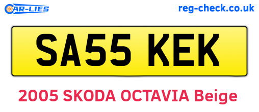 SA55KEK are the vehicle registration plates.
