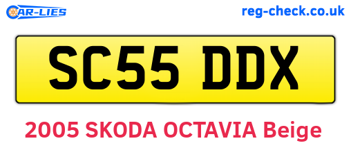 SC55DDX are the vehicle registration plates.
