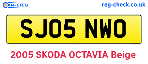SJ05NWO are the vehicle registration plates.