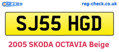 SJ55HGD are the vehicle registration plates.