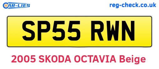 SP55RWN are the vehicle registration plates.