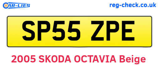 SP55ZPE are the vehicle registration plates.