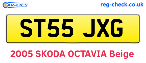 ST55JXG are the vehicle registration plates.