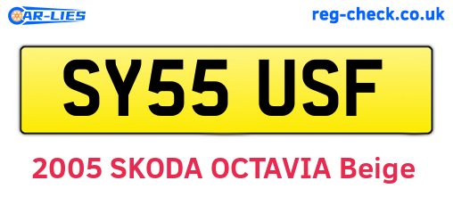 SY55USF are the vehicle registration plates.